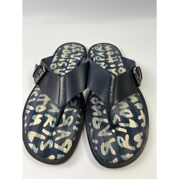 Louis Vuitton Graffiti Flat Sandals Rubber US Size 7 Women's Blue - Picture 1 of 7
